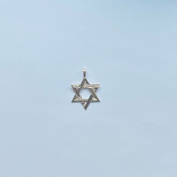 14k Solid Yellow Gold Star of David Pendant | 14K Star of David charm | - Picture 6 of 8
